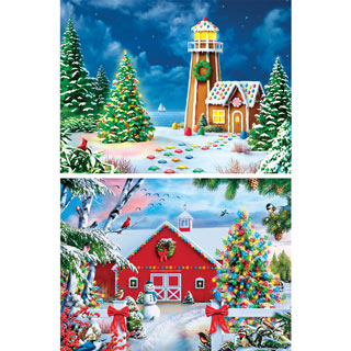 Set of 2: Alan Giana Holiday 550 Piece Jigsaw Puzzles
