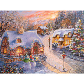 Winter Cottage Glow 500 Piece Jigsaw Puzzle