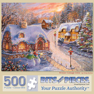 Winter Cottage Glow 500 Piece Jigsaw Puzzle