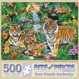 The Tiger Family In Jungle 500 Piece Jigsaw Puzzle