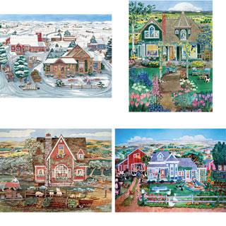 Set of 4: Diana Schmidt 500 Piece Jigsaw Puzzles