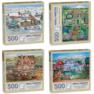 Set of 4: Diana Schmidt 500 Piece Jigsaw Puzzles