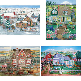 Set of 4: Diana Schmidt 1000 Piece Jigsaw Puzzles