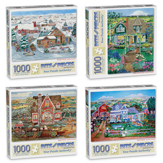 Set of 4: Diana Schmidt 1000 Piece Jigsaw Puzzles