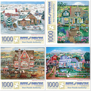 Set of 4: Diana Schmidt 1000 Piece Jigsaw Puzzles