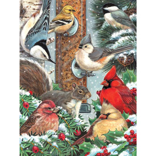 Winter Bird Friends 300 Large Piece Jigsaw Puzzle