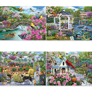 Glorious Gardens 4-in-1 Multipack 300 Large Piece Jigsaw Puzzle