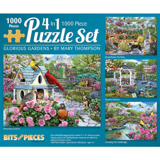 Glorious Gardens 4-in-1 Multipack 1000 Piece Jigsaw Puzzle