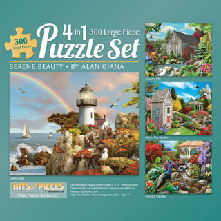 Alan Giana 300 Large Piece 4-in-1 Multi-Pack Puzzle Set