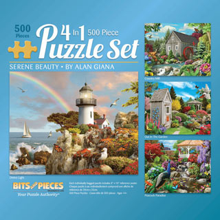 Alan Giana 500 Piece 4-in-1 Multi-Pack Puzzle Set