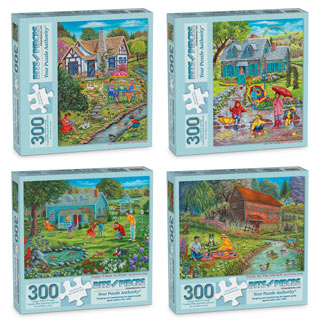 Set of 4: Christine Carey 300 Piece Jigsaw Puzzles