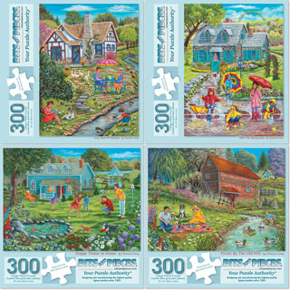 Set of 4: Christine Carey 300 Piece Jigsaw Puzzles