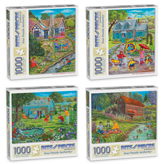 Set of 4: Christine Carey 1000 Piece Jigsaw Puzzles