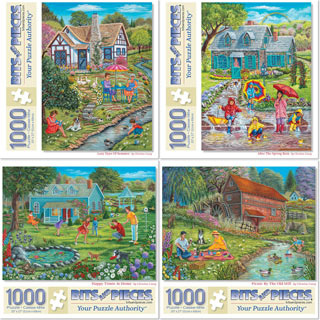 Set of 4: Christine Carey 1000 Piece Jigsaw Puzzles