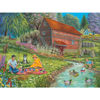 Picnic By The Old Mill 300 Large Piece Jigsaw Puzzle