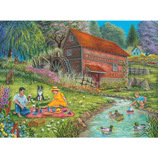 Picnic By The Old Mill 1000 Piece Jigsaw Puzzle