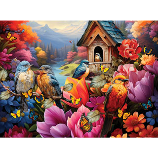 Birds In Paradise 300 Large Piece Jigsaw Puzzle