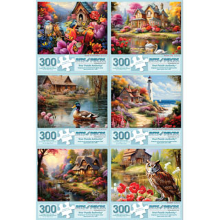 Set of 6: Shawna Stewart 300 Large Piece Jigsaw Puzzles