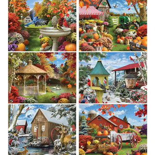 Set of 6: Alan Giana 300 Large Piece Jigsaw Puzzles