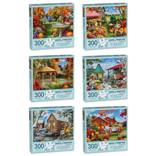 Set of 6: Alan Giana 300 Large Piece Jigsaw Puzzles