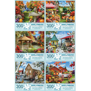 Set of 6: Alan Giana 300 Large Piece Jigsaw Puzzles