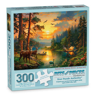 Sunset on Forest River 300 Large Piece Jigsaw Puzzle