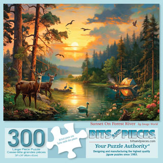 Sunset on Forest River 300 Large Piece Jigsaw Puzzle