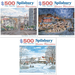 Set of 3 : Stanton Manolakas 500 Piece Jigsaw Puzzles