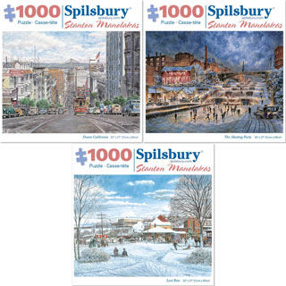 Set of 3 : Stanton Manolakas 1000 Piece Jigsaw Puzzles