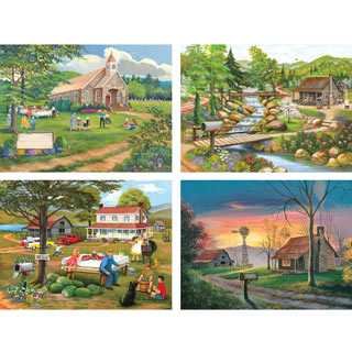 Set of 4: Peggy Myrick Knight 1000 Piece Jigsaw Puzzles