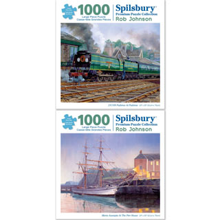 Set of 2: Rob Johnson 1000 Large Piece Jigsaw Puzzles