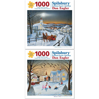 Set of 2: Don Engler 1000 Large Piece Jigsaw Puzzles