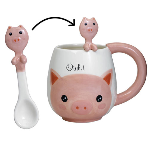 Pig Mug & Spoon Set