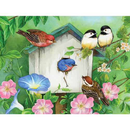 Blooming Birdhouses 500 Piece Jigsaw Puzzle