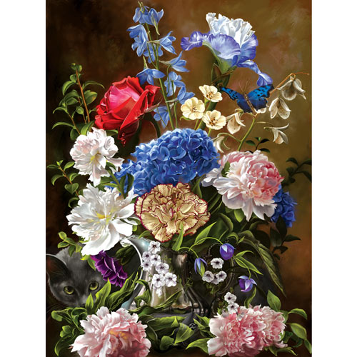 Bouquet in Blue 1000 Piece Jigsaw Puzzle