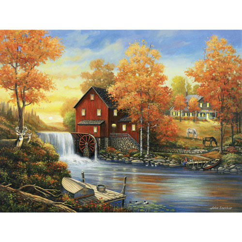 Sunset at the Old Mill 300 Large Piece Jigsaw Puzzle