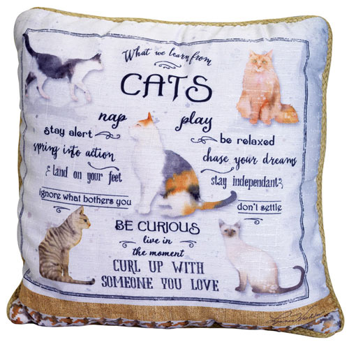 Wisdom of Cats Pillow