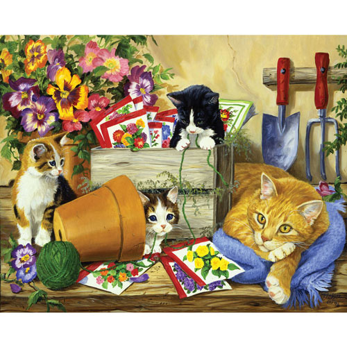 Little Bloomers, Cat and Kittens 1000 Piece Jigsaw Puzzle