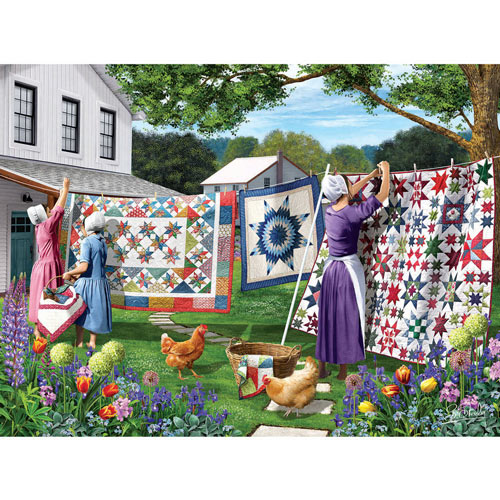 Quilts in the Backyard 500 Piece Jigsaw Puzzle