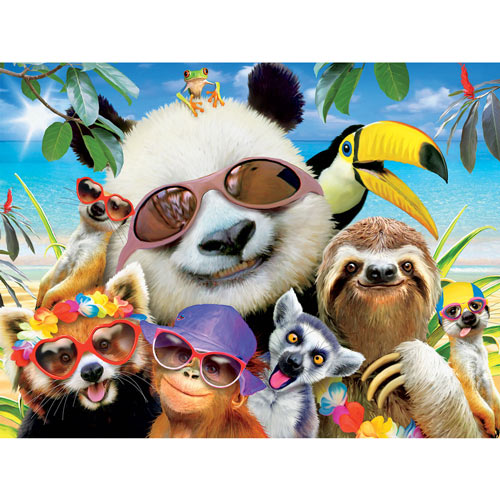 Beach Party Panda Selfie 550 Piece Jigsaw Puzzle