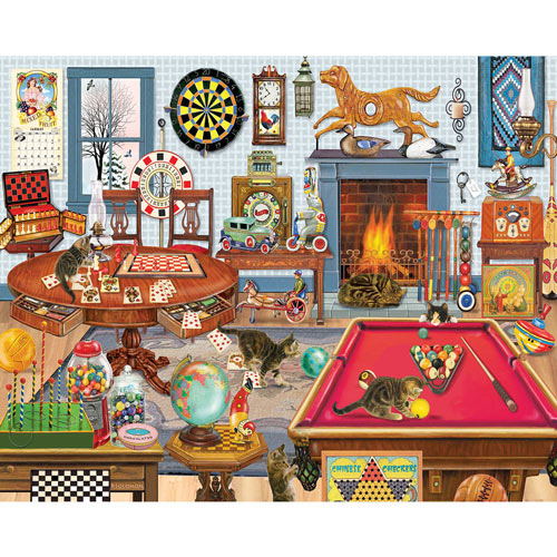 Kittens in the Poker Room 1000 Piece Jigsaw Puzzle