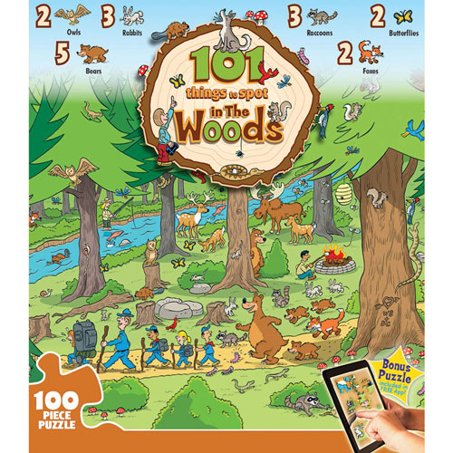 Things to Spot in the Woods 100 Large Piece Jigsaw Puzzle