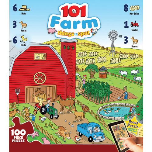 Things to Spot on the Farm 100 Large Piece Jigsaw Puzzle