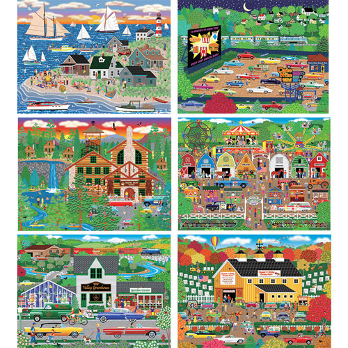 Set of 6: Mark Frost 300 Large Piece Jigsaw Puzzles