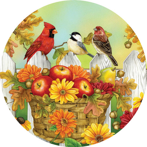 Apples and Acorns 300 Large Piece Round Jigsaw Puzzle