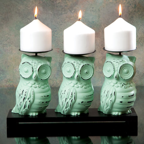 Three Owls Candle Holder