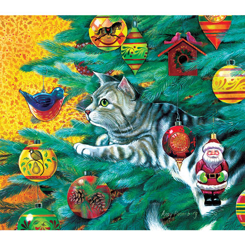 Christmas Tree Cat 300 Large Piece Jigsaw Puzzle