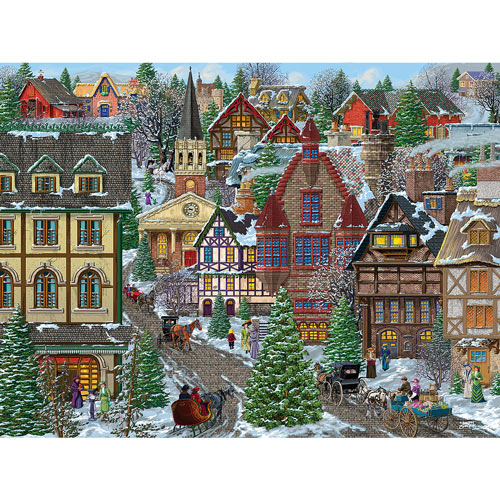Winter Village Square 300 Large Piece Jigsaw Puzzle