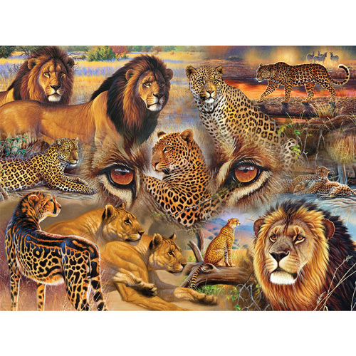 Big Cats of the Plains 500 Piece Jigsaw Puzzle