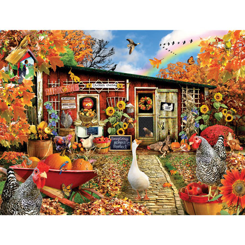 Chickens Crossing 300 Large Piece Jigsaw Puzzle